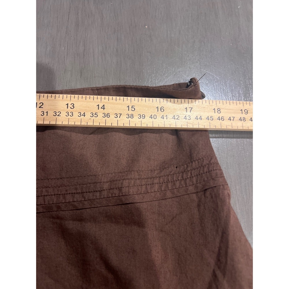 American Eagle Y2K Women's Brown Tiered Mini Skirt Ribbon Trim  Boho Size 12 - Picture 4 of 5